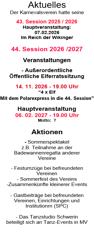 Aktuelles für  43. und 44. Session